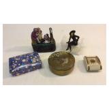 4 Dresser Boxes, Travel Clock