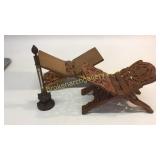 2 Folding Book Stands, English Thermometer