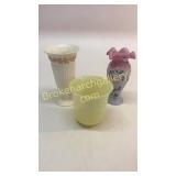 Wedgwood Vase, 2 Glass Vases