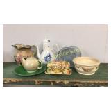 8 Pieces Assorted China, Glass