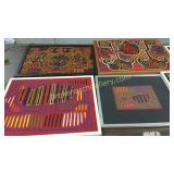 7 Framed Central America Mole Textiles