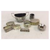 9 Pieces Mixed Sterling and Plate Table Articles