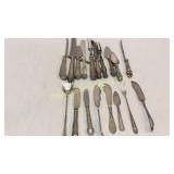 18 Pieces Mixed Silver and Plate Utensils