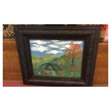 Lincoln Davis Folk Art Oil on Board