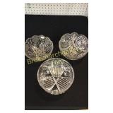 3 Cut Glass Bowls