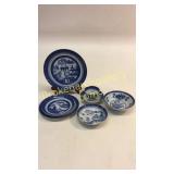 80 Pieces Mottahedeh Blue Canton China