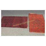 2 Vintage Turkish Throw Rugs