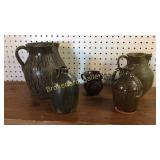 5 Pcs Assorted Alkaline Glazed Pottery
