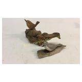 2 Folk Art Bird Carvings