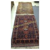 2 Vintage Turkish Throw Rugs