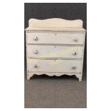 3 Drawer Cottage Chest In Original White Paint