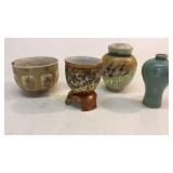 4 Pieces Satsuma, Imari, Quing Swallow Bowl