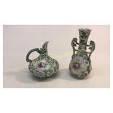 Nippon Moriage Vase and Ewer