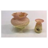 2 Pieces Burmese Glass