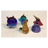4 Giuliano Tosi Art Glass Animals