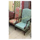 2 Early High Back Open Armchairs