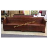 Vintage Pine Church Pew W Lift Seats