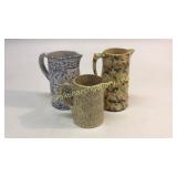 3 Spongeware Pitchers