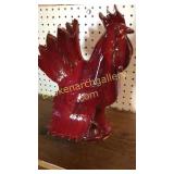 Claude & Vicki Miller Red Glazed Pottery Rooster