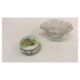 Limoge Dresser Box, Blown Art Glass Bowl