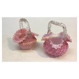 2 Fenton Glass Baskets