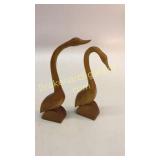 2 Cherokee Indian Wood Carved Birds