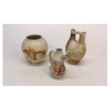 3 Pieces Nemadji Sand Stone Pottery