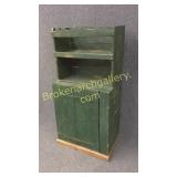Primitive Step Back Cupboard in Green Paint