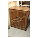 Antique 3 Door Golden Oak Icebox