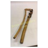 2 Folk Art Walking Sticks, Snakes