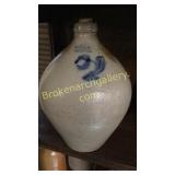 Rare 2 Gal A. Gay Slip Decorated Ovoid Fluid Jug