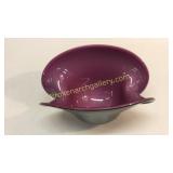 Large Art Glass Clam  Shell Bowl
