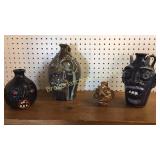 4 Face Jugs Various Makers