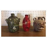 3 Various Face Jugs