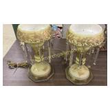 Pair Victorian Mantle Lusters