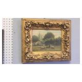 Oil On Canvas "Grazing Sheep".