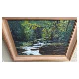 Oil on Artist Board, Forest Stream