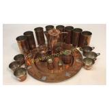 20 Piece Copper and Silver Coffee Set