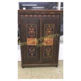Paint Decorated European Armoire Dated 1868