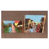 2 Outsider Oil Paintings on Tin
