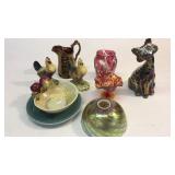 9 Pieces Fenton, Majolica, Copper Luster,