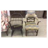 Windsor Rocker & Upholstered Open Armchair