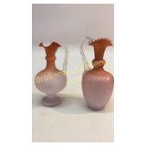 2 Bristol Satin Glass Ewers