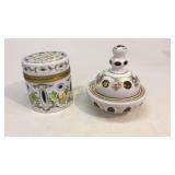 2 Pieces Czech Cut Overlay Glass