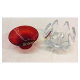 Steuben Red and Hawkes Crystal Bowls