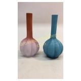 2 Bristol Satin Glass Vases