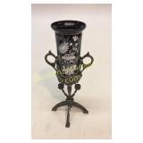 Mary Gregory Style Victorian Vase in Stand
