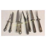 4 Sterling Handle Carving Sets