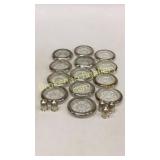 13 Sterling Rim Coasters, 5 Sterling Salts