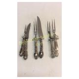 6 Sterling Handle Carving Knives/Forks
